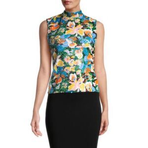 M MISSONI Reversible Sequin Floral‎ Mockneck Top NWT Sz44 (US8)